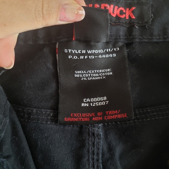 Mens Tough Duck Work Pants Black - Picture 9 of 14